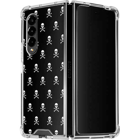 Skull and Crossbones (white) Galaxy Z Fold4 5G Clear Case