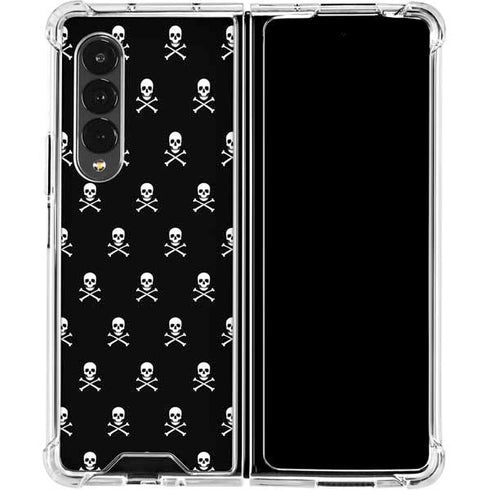 Skull and Crossbones (white) Galaxy Z Fold4 5G Clear Case
