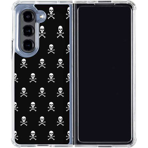 Skull and Crossbones (white) Galaxy Z Fold5 5G Clear Case
