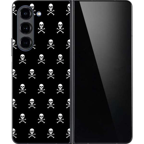 Skull and Crossbones (white) Galaxy Z Fold5 5G Skin