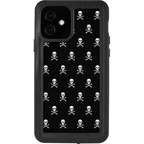 Skull and Crossbones (white) iPhone 12 Waterproof Case