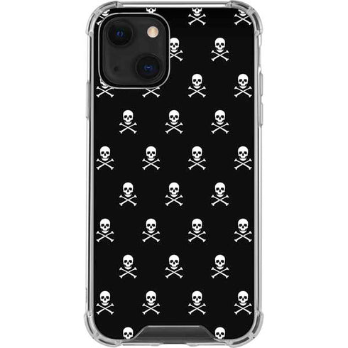Skull and Crossbones (white) iPhone 13 Mini Clear Case