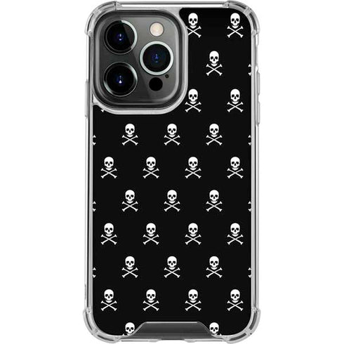 Skull and Crossbones (white) iPhone 13 Pro Clear Case