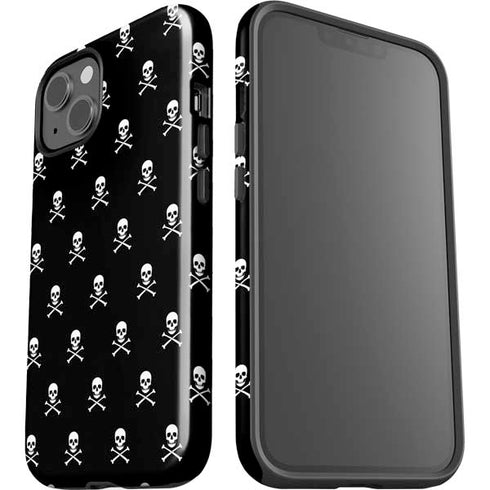 Skull and Crossbones (white) iPhone 14 Plus Impact Case