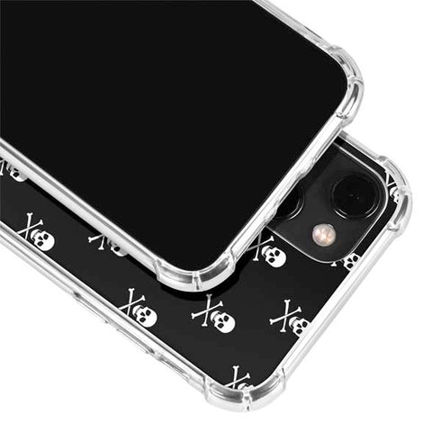 Skull and Crossbones (white) iPhone 14 Plus Clear Case