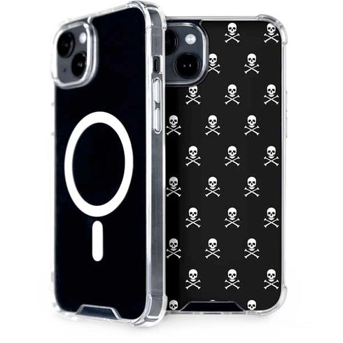 Skull and Crossbones (white) iPhone 15 Plus MagSafe Case