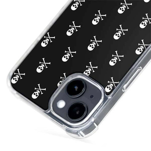 Skull and Crossbones (white) iPhone 15 Plus MagSafe Case