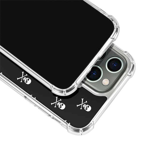 Skull and Crossbones (white) iPhone 14 Pro Clear Case