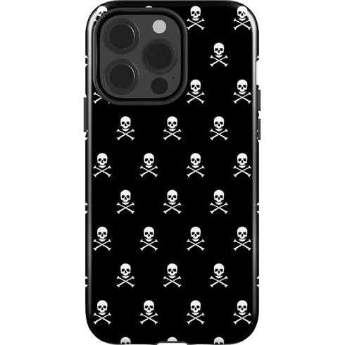 Skull and Crossbones (white) iPhone 15 Pro Impact Case