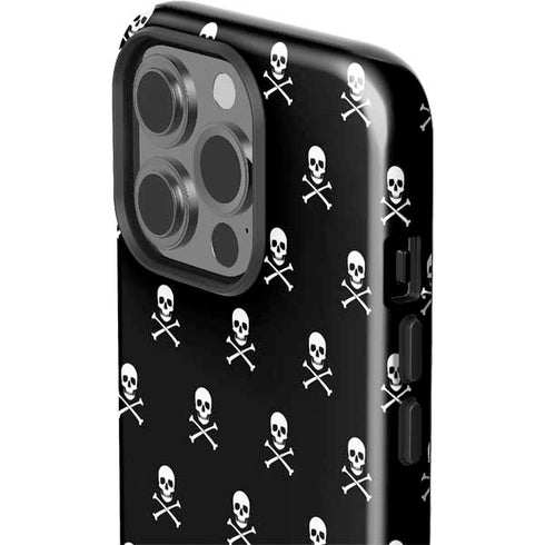 Skull and Crossbones (white) iPhone 15 Pro Impact Case