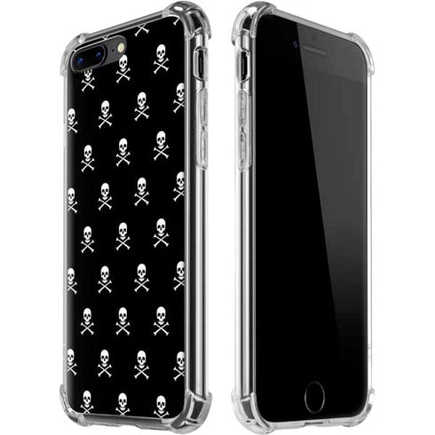 Skull and Crossbones (white) iPhone 7/8 Plus Clear Case