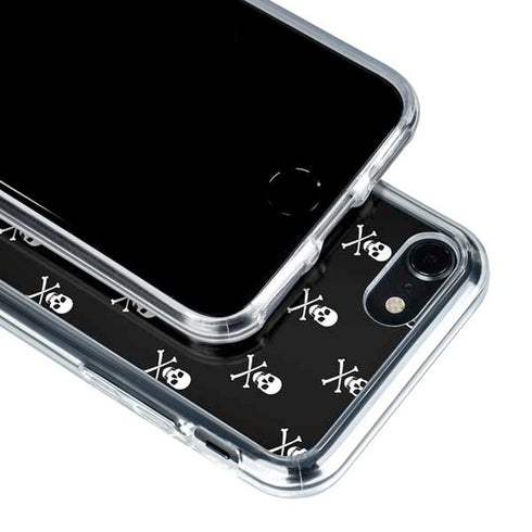 Skull and Crossbones (white) iPhone SE (2nd & 3rd Gen) Clear Case
