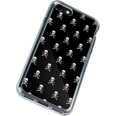 Skull and Crossbones (white) iPhone SE (2nd & 3rd Gen) Clear Case