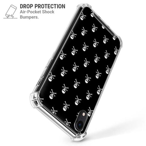 Skull and Crossbones (white) iPhone XR Clear Case