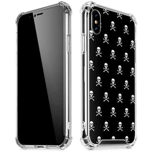 Skull and Crossbones (white) iPhone XS Max Clear Case