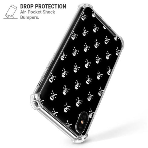 Skull and Crossbones (white) iPhone XS Max Clear Case