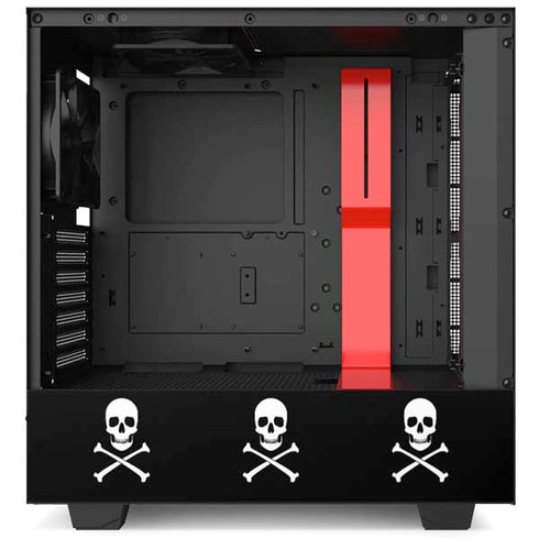 Skull and Crossbones (white) NZXT H510 Compact ATX Mid-Tower Case Skin