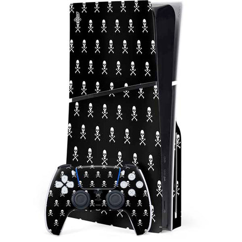 Skull and Crossbones (white) PS5 Slim Disk Bundle Skin
