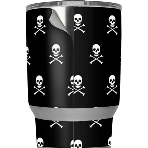 Skull and Crossbones (white) Yeti 20oz Tumbler Skin