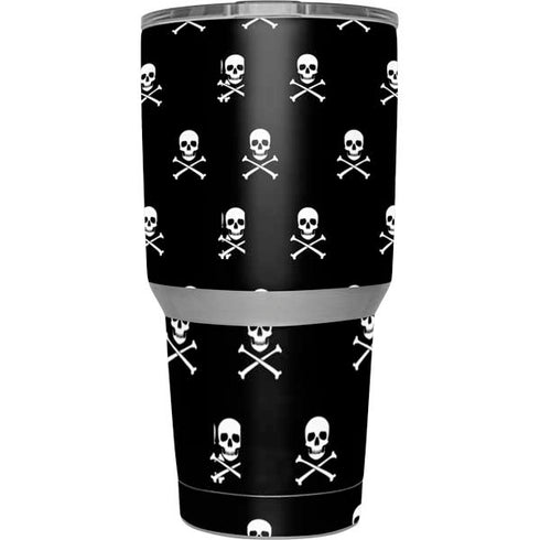 Skull and Crossbones (white) Yeti 30oz Rambler Tumbler Skin