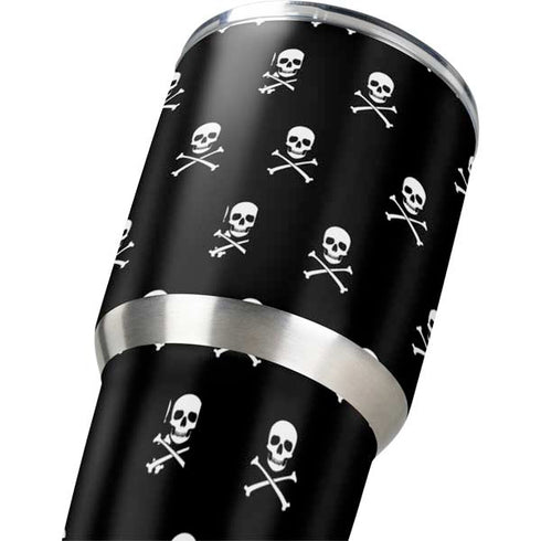 Skull and Crossbones (white) Yeti 30oz Rambler Tumbler Skin