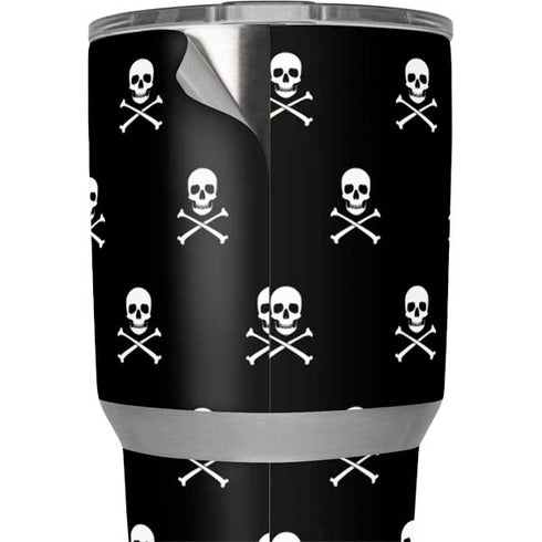 Skull and Crossbones (white) Yeti 30oz Rambler Tumbler Skin