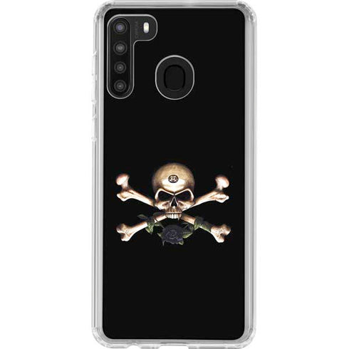 Alchemy Skull and Crossbones Galaxy A21 Clear Case