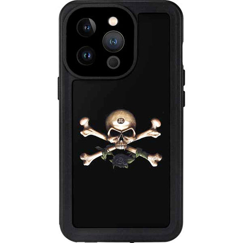 Alchemy Skull and Crossbones iPhone 14 Pro Waterproof Case