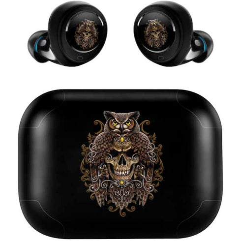 Skull and Owl by Sarah Richter Amazon Echo Buds Skin
