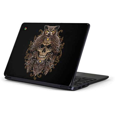 Skull and Owl by Sarah Richter Samsung Chromebook Skin