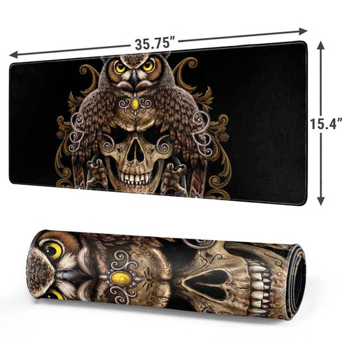 Skull and Owl by Sarah Richter Gaming Mouse Pad