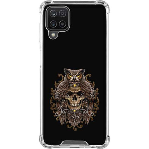 Skull and Owl by Sarah Richter Galaxy A12 Clear Case