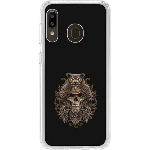 Skull and Owl by Sarah Richter Galaxy A20 Clear Case