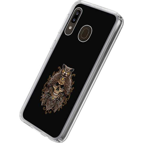 Skull and Owl by Sarah Richter Galaxy A20 Clear Case
