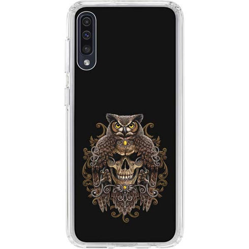 Skull and Owl by Sarah Richter Galaxy A50 Clear Case