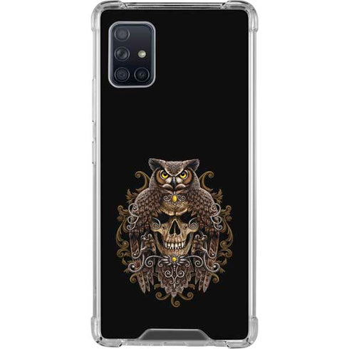 Skull and Owl by Sarah Richter Galaxy A51 5G Clear Case