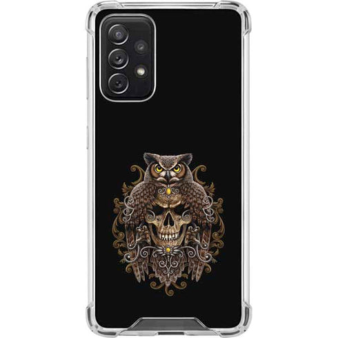 Skull and Owl by Sarah Richter Galaxy A72 5G Clear Case