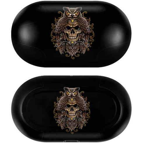 Skull and Owl by Sarah Richter Galaxy Buds Skin