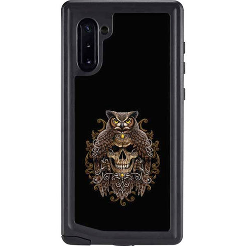 Skull and Owl by Sarah Richter Galaxy Note 10 Waterproof Case