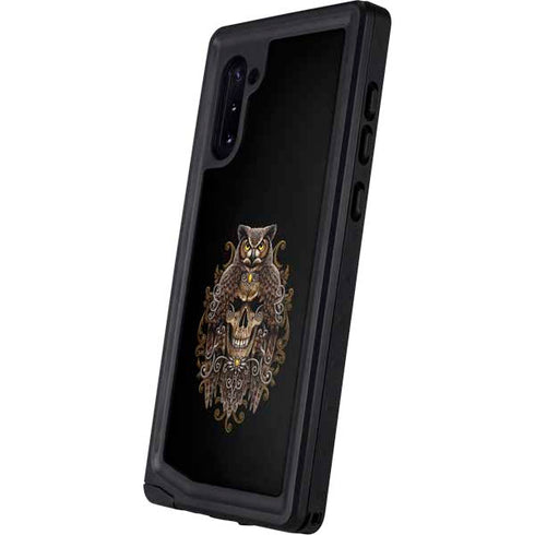 Skull and Owl by Sarah Richter Galaxy Note 10 Waterproof Case