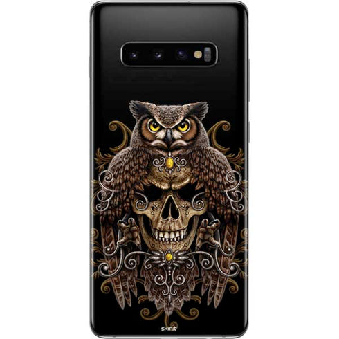 Skull and Owl by Sarah Richter Galaxy S10 Plus Skin