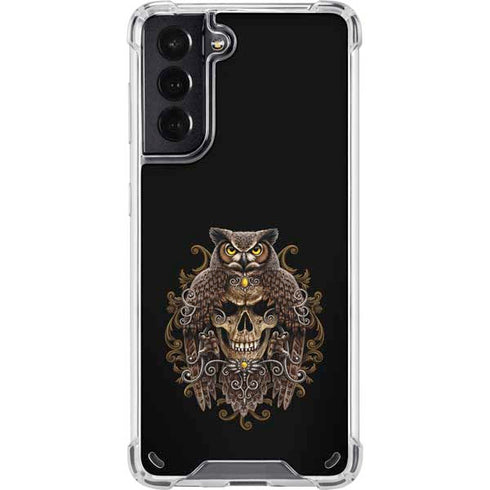 Skull and Owl by Sarah Richter Galaxy S21 5G Clear Case