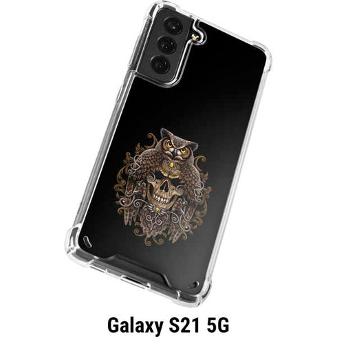 Skull and Owl by Sarah Richter Galaxy S21 5G Clear Case