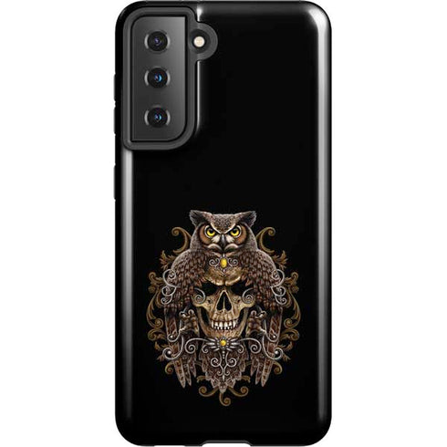 Skull and Owl by Sarah Richter Galaxy S21 5G Pro Case