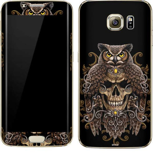 Skull and Owl by Sarah Richter Galaxy S7 Edge Skin