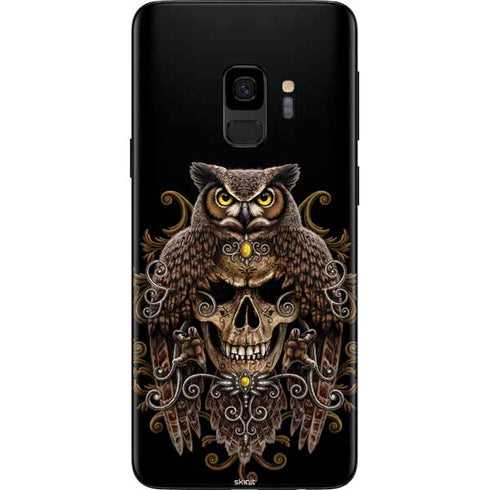 Skull and Owl by Sarah Richter Galaxy S9 Skin