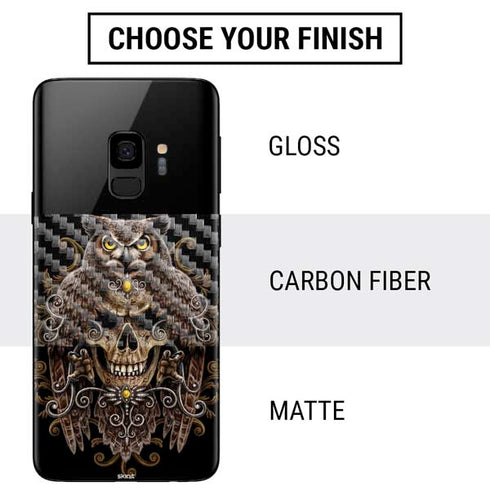 Skull and Owl by Sarah Richter Galaxy S9 Skin