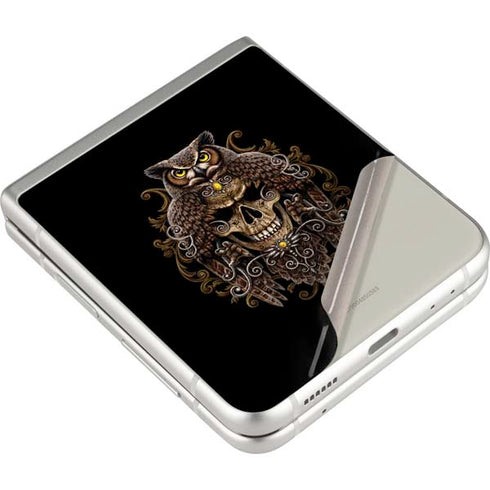 Skull and Owl by Sarah Richter Galaxy Z Flip3 5G Skin