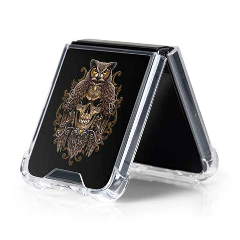 Skull and Owl by Sarah Richter Galaxy Z Flip5 5G Clear Case