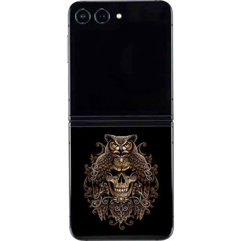 Skull and Owl by Sarah Richter Galaxy Z Flip5 5G Skin